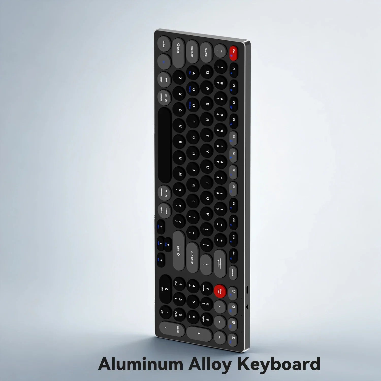 98-Key Ultra-Thin Aluminum Silent Keyboard with Scissor-Switch, Tri-Mode BT/2.4G/Type-C Connectivity&Ergonomic Design for Typing